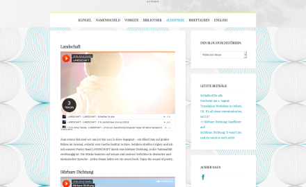 Webseite für die Schriftstellerin Ulrike Almut Sandig