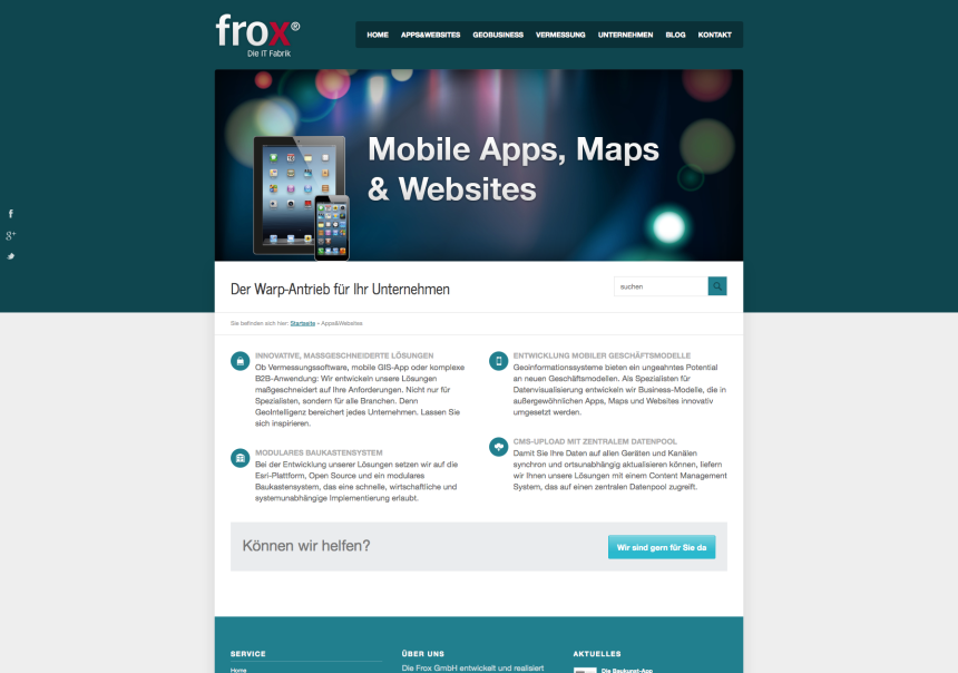Responsive Webseite für frox IT