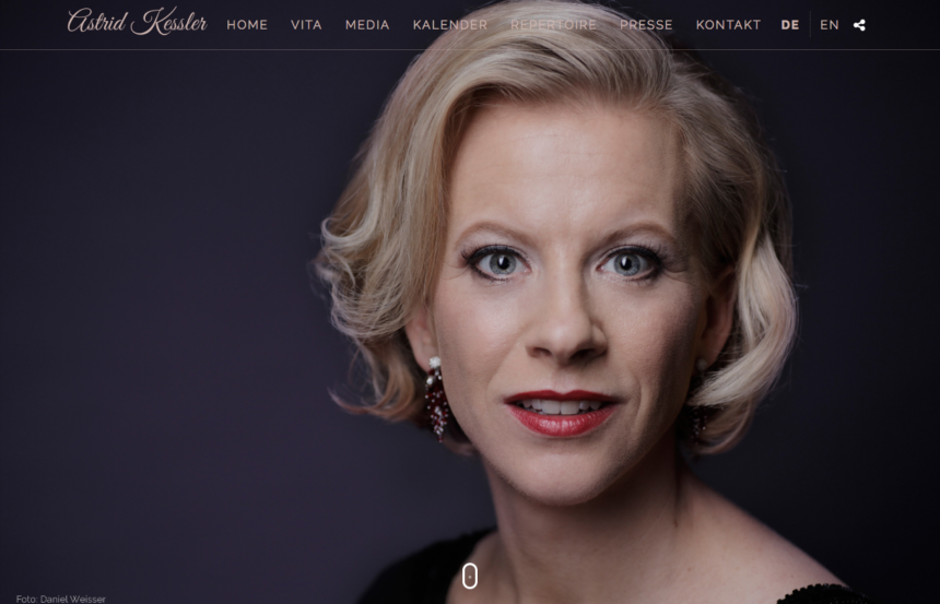 Artist Website für die Sopranistin Astrid Kessler