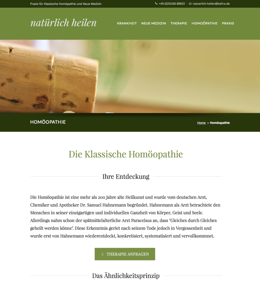 Praxis-Webseite für Heilpraktikerin